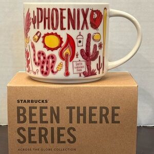 Starbucks Phoenix Mug – White with Red & Yellow Illustrations
